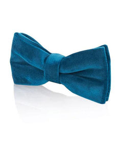 Men's Velvet Fashion Blue Bow Tie-Men's Neck Ties - Mens Dress Tie - Trendy Mens Ties