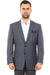 Saco vaquero - Western Sport Coat - Western Blazer - Men's Two Button Windowpane Plaid Blue Sport Coat