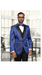 Blue Paisley Jacket Mens Swirl Paisley Prom Tuxedo in Royal Blue & Black