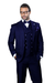 Peak Lapel Double Breasted Vest Classic Fit 3 Piece Wide Leg, Pure Suit & Vest  Saphire - Indigo -   Cobalt Blue