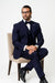 Peak Lapel Double Breasted Vest Classic Fit 3 Piece Wide Leg, Pure Suit & Vest  Saphire - Indigo -   Cobalt Blue