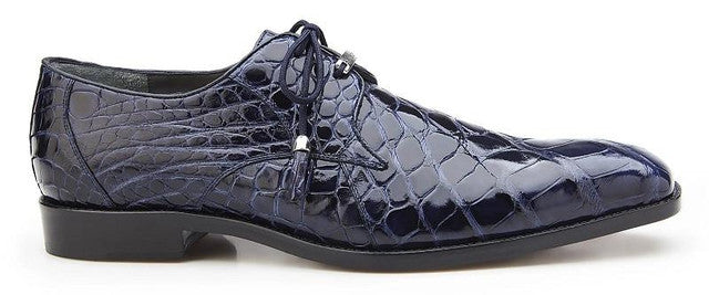Belvedere Blue Alligator Shoes Men Italian Lace Up Lago - Image 2