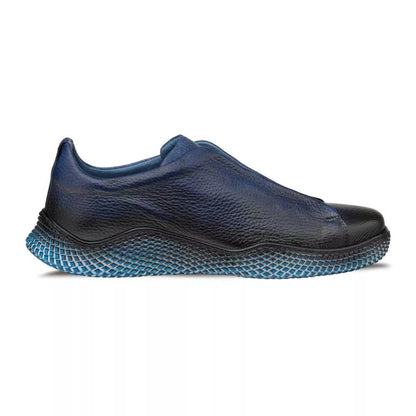 Mens Exotic Sneakers - Alligator Sneakers By Brand  in Color Navy - Image 4