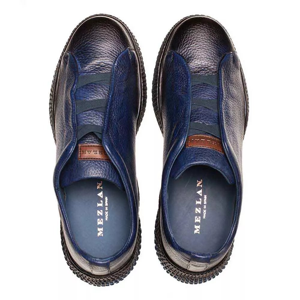 Mens Exotic Sneakers - Alligator Sneakers By Brand  in Color Navy - Image 2