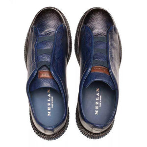 Mens Exotic Sneakers - Alligator Sneakers By Brand  in Color Navy - Image 2