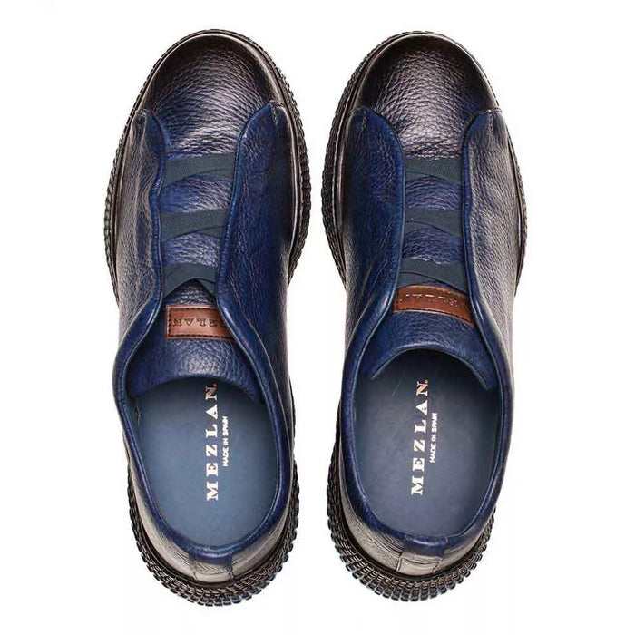 Mens Exotic Sneakers - Alligator Sneakers By Brand  in Color Navy - Image 2