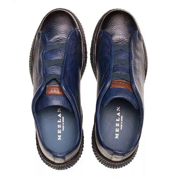 Mens Exotic Sneakers - Alligator Sneakers By Brand  in Color Navy - Image 2