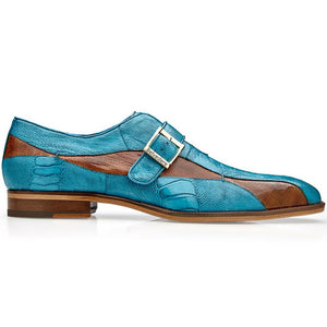 Belvedere Mens Blue Ostrich Leg Leather Shoes Marte - Image 2