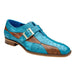 Belvedere Mens Blue Ostrich Leg Leather Shoes Marte