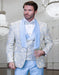 Blue Wedding Tuxedo - Men's Designer Vested Wedding & Prom Sky Blue and Gold Floral Paisley Tuxedo