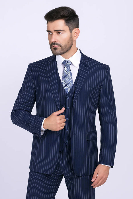  Blue Pinstripe Suit