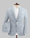 Blue Seersucker Suit - Two Button Notch Lapel Modern Fit Jacket and Pants