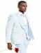 Blue Wedding Tuxedo - Men's One Button Vested Honeycomb Lace Design Sky Blue Wedding Prom Tuxedo