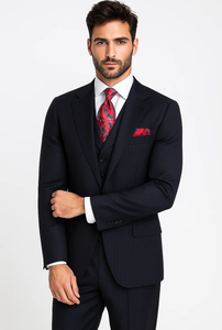 Blue Stripe Mens Suit