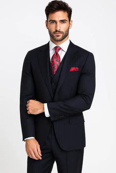 Blue Stripe Mens Suit