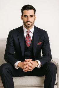 Blue Stripe Mens Suit