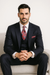 Classic Wool Fabric Fit - Pleated Pant - Peak Lapel With Double Breasted Vest - Athletic Fit Dark Navy with Blue Stripe Mens Suit