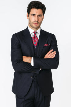 Blue Stripe Mens Suit
