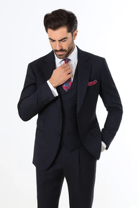 Blue Stripe Mens Suit