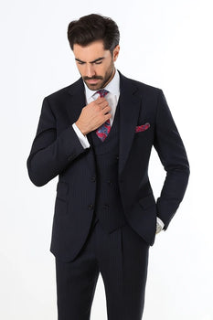 Blue Stripe Mens Suit