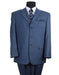 Three Button Suit - Classic Fit Pleated Pants - Mens 3 Button Texured Classic Fit Pleated Blue Pant Suit