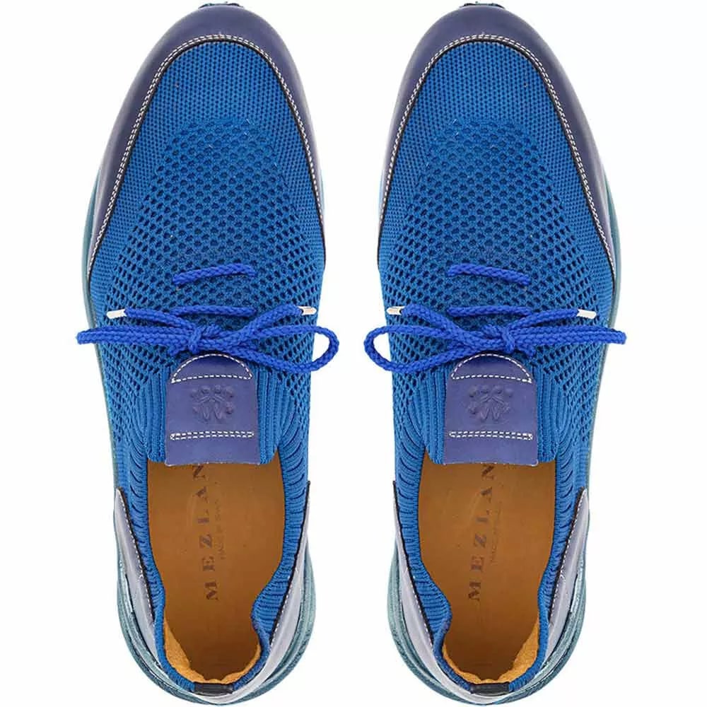 Mens Exotic Sneakers - Alligator Sneakers By Brand in Color Blue - Image 3
