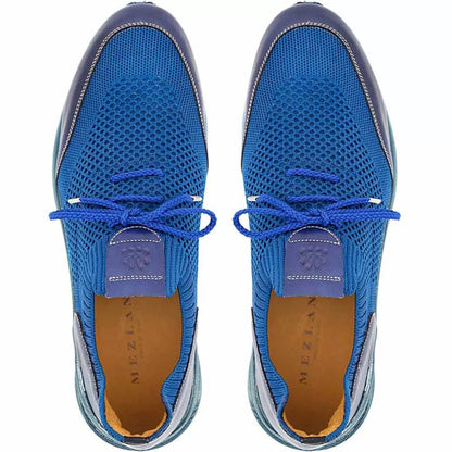 Mens Exotic Sneakers - Alligator Sneakers By Brand in Color Blue - Image 3