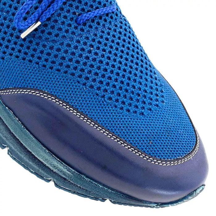 Mens Exotic Sneakers - Alligator Sneakers By Brand in Color Blue - Image 4