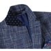 Saco vaquero - Western Sport Coat - Western Blazer - Mens Slim Fit Two Button Wool & Linen Sport Coat Blazer In Blue Windowpane Plaid