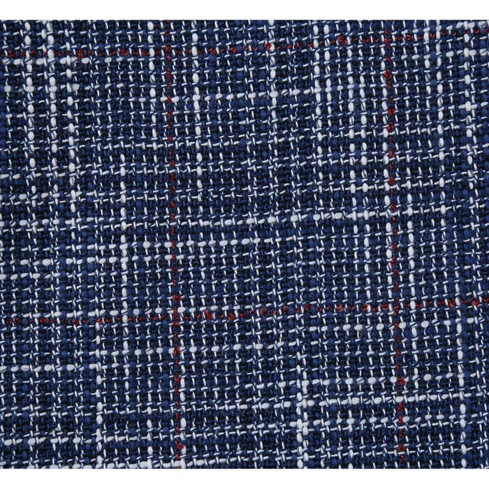 Saco vaquero - Western Sport Coat - Western Blazer - Mens Slim Fit Two Button Wool & Linen Sport Coat Blazer In Blue Windowpane Plaid