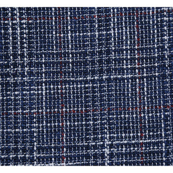 Saco vaquero - Western Sport Coat - Western Blazer - Mens Slim Fit Two Button Wool & Linen Sport Coat Blazer In Blue Windowpane Plaid