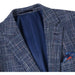 Saco vaquero - Western Sport Coat - Western Blazer - Mens Slim Fit Two Button Wool & Linen Sport Coat Blazer In Blue Windowpane Plaid