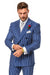 Men's Royal Blue and White Pinstripe Double Breasted Blazer Sport Coat