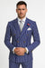 Men's Royal Blue and White Pinstripe Double Breasted Blazer Sport Coat