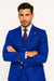 Mens Big and Tall Size Suits - Plus Size Mens Royal Blue Suit - Peak Lapel Ticket Pocket