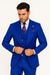 Mens Big and Tall Size Suits - Plus Size Mens Royal Blue Suit - Peak Lapel Ticket Pocket