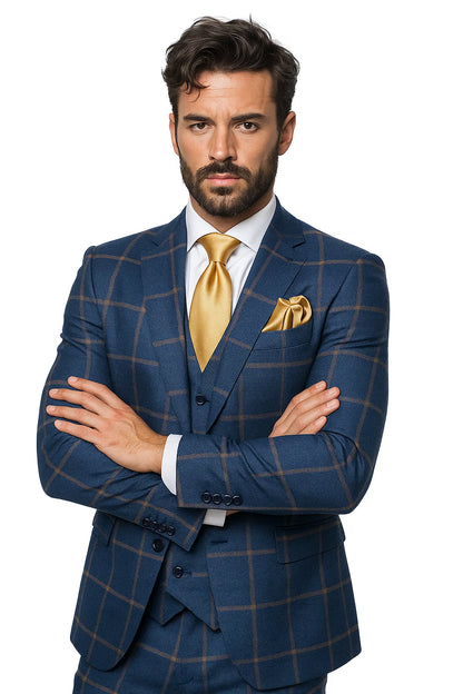 Blue with Brown Windowpane