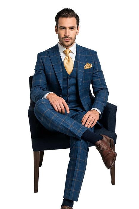 Blue with Brown Windowpane