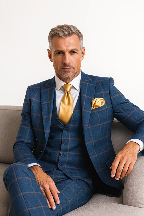 Blue with Brown Windowpane