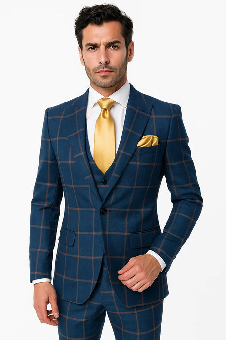Blue with Brown Windowpane