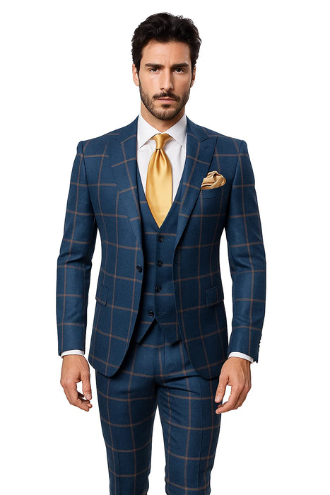 Blue with Brown Windowpane