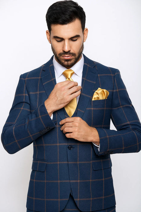 Blue with Brown Windowpane