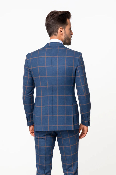 Blue with Brown Windowpane