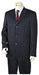 Bold Chalk Pronounce Gangster Pinstripe 3 Button Vested Wide Leg Pants Navy Blue