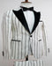 Bold Gangster - 1920 White And Black Pinstripe Tuxedo Suits