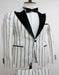 Bold Gangster - 1920 White And Black Pinstripe Tuxedo Suits