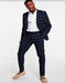 Bold Gangster Plaid Suit - 1920s Mens Fashion Window Pane Suits - Navy