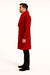 Mens Double Breasted Red Overcoat with Bold Red Faux Fur Collar – Alberto Nardoni Luxury Winter Coat
