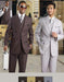 Bold With White Chalk Pronounce Pinstripe 2 Buttons Style Vested Available In 4 Colors - Three Piece Suit