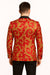 Men's Red and Gold Baroque Tuxedo Jacket with Black Satin Shawl Lapel